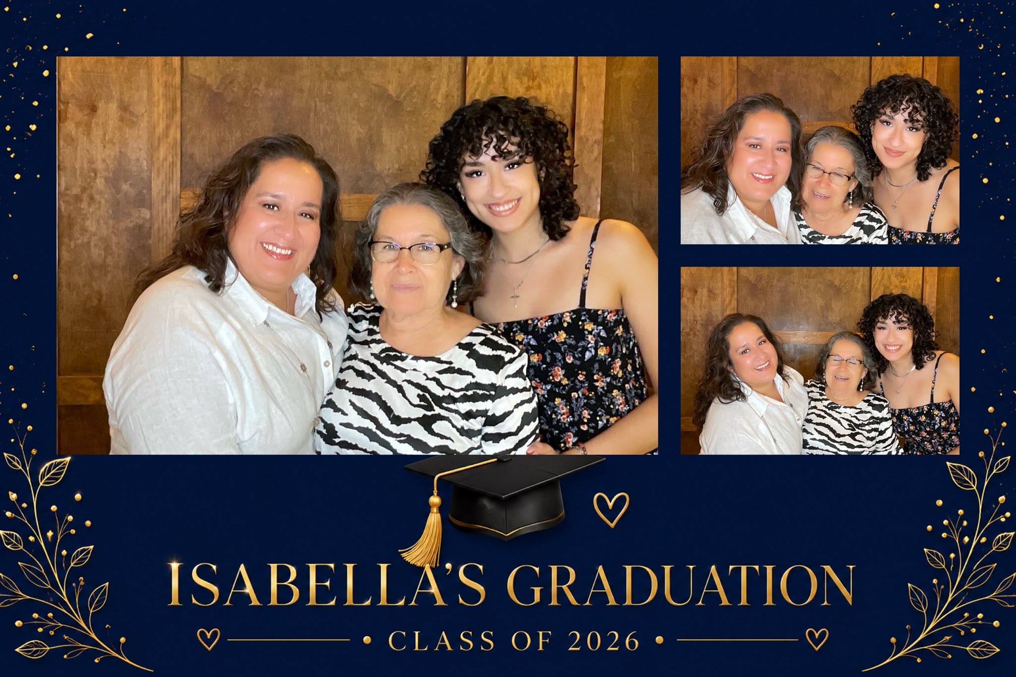 Family photo at graduation event