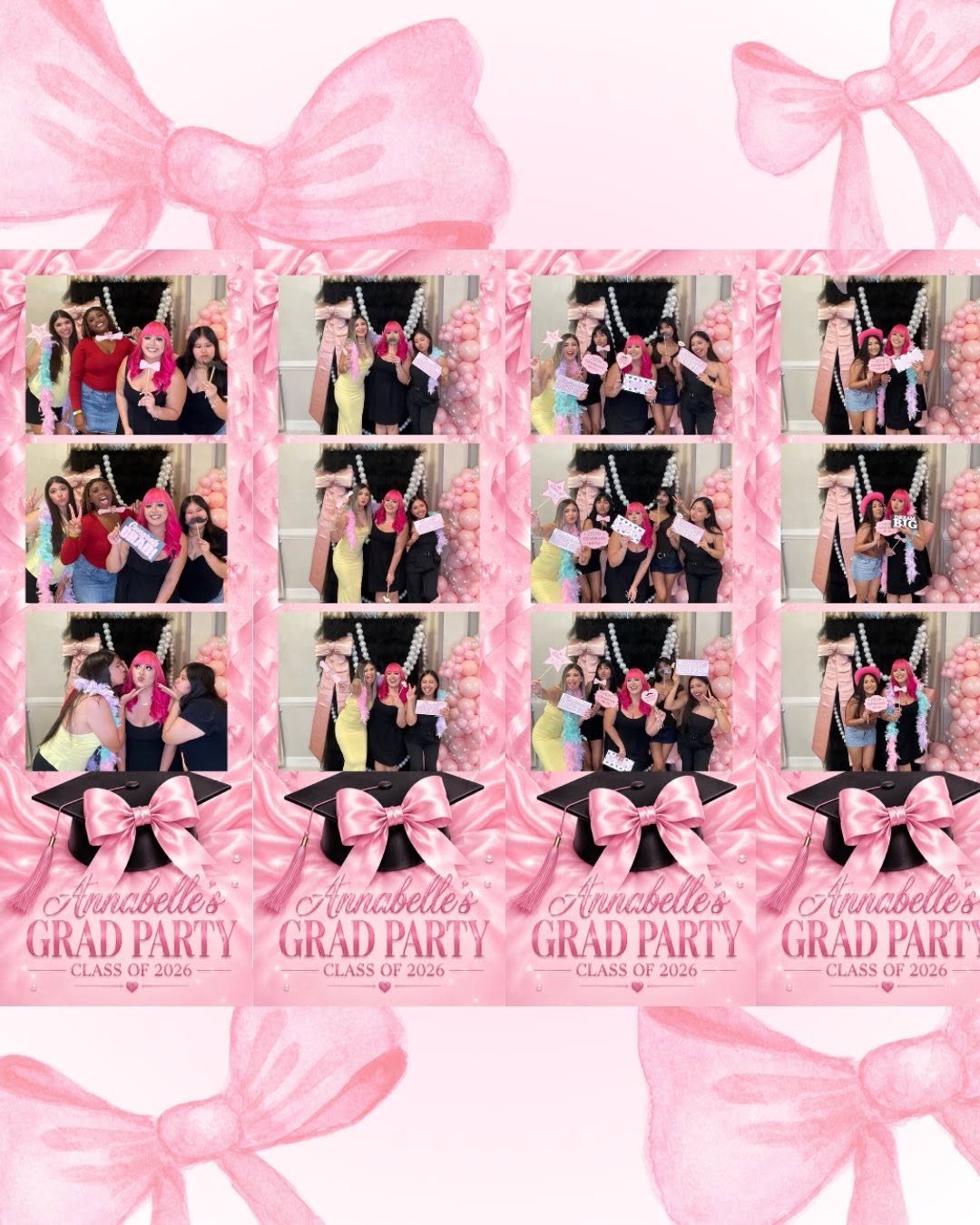 Grad party photo strips