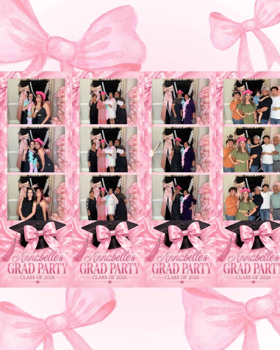 Grad party photo booth strips